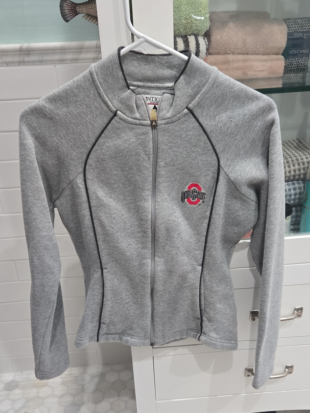 Ohio State Women's Gray Full-Zip Sweatshirt Jacket Size Small